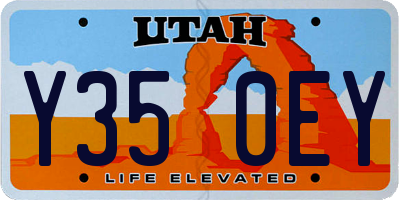 UT license plate Y350EY