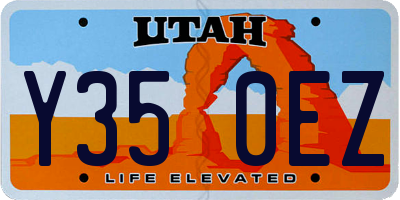 UT license plate Y350EZ