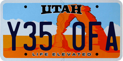 UT license plate Y350FA