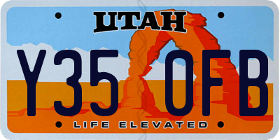 UT license plate Y350FB