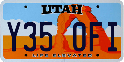 UT license plate Y350FI