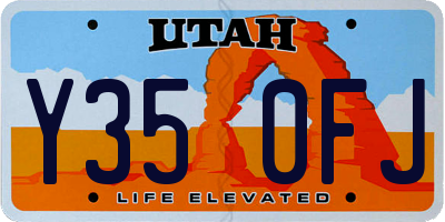 UT license plate Y350FJ