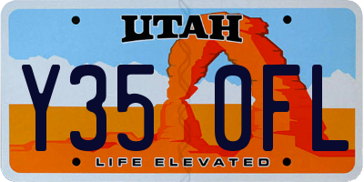 UT license plate Y350FL