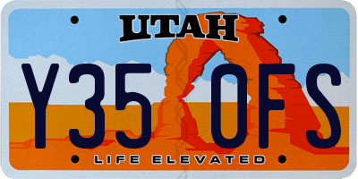 UT license plate Y350FS