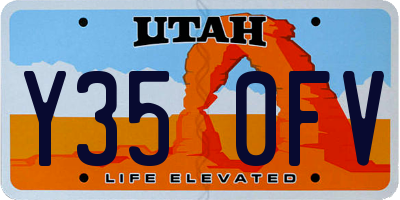 UT license plate Y350FV