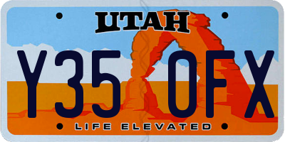 UT license plate Y350FX