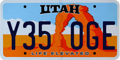 UT license plate Y350GE