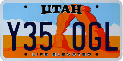 UT license plate Y350GL