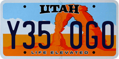 UT license plate Y350GO