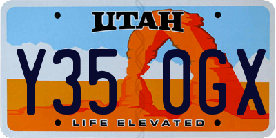 UT license plate Y350GX