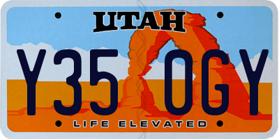 UT license plate Y350GY