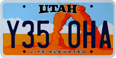 UT license plate Y350HA