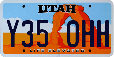 UT license plate Y350HH
