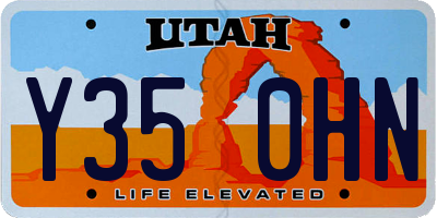 UT license plate Y350HN