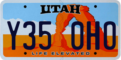 UT license plate Y350HO