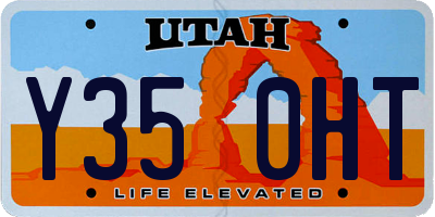 UT license plate Y350HT