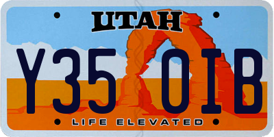 UT license plate Y350IB