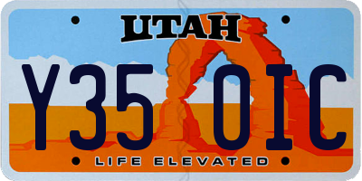 UT license plate Y350IC