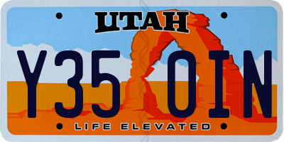 UT license plate Y350IN