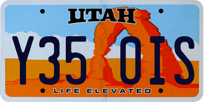UT license plate Y350IS
