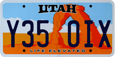 UT license plate Y350IX