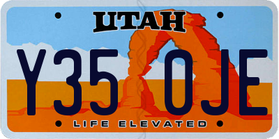 UT license plate Y350JE