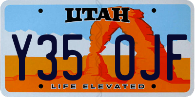 UT license plate Y350JF