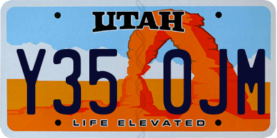 UT license plate Y350JM
