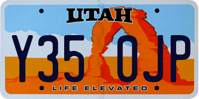 UT license plate Y350JP