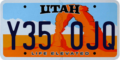 UT license plate Y350JQ