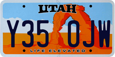 UT license plate Y350JW