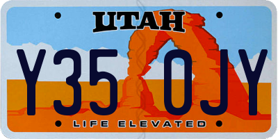UT license plate Y350JY