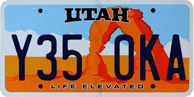 UT license plate Y350KA
