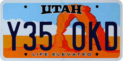 UT license plate Y350KD
