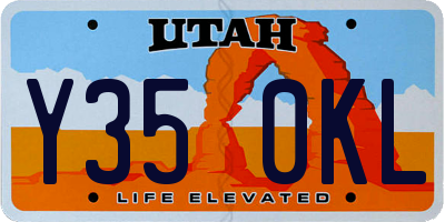 UT license plate Y350KL