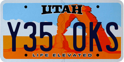 UT license plate Y350KS