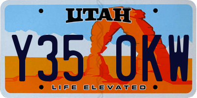UT license plate Y350KW