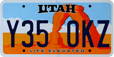 UT license plate Y350KZ
