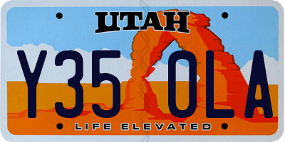 UT license plate Y350LA