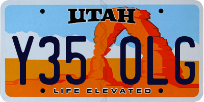 UT license plate Y350LG