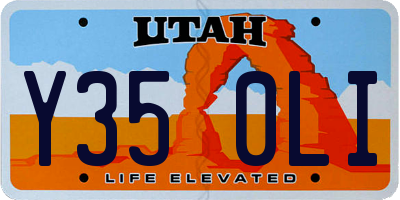 UT license plate Y350LI
