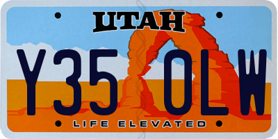 UT license plate Y350LW