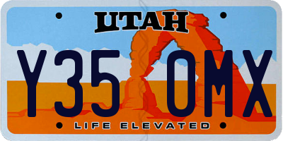 UT license plate Y350MX