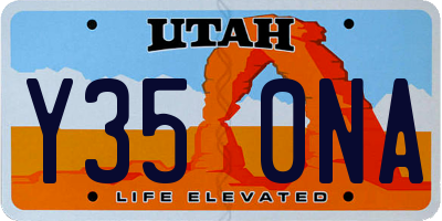 UT license plate Y350NA