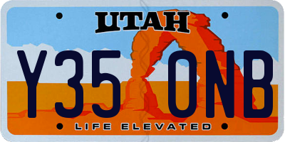 UT license plate Y350NB