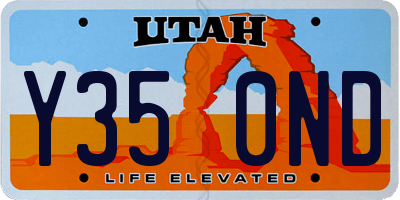 UT license plate Y350ND