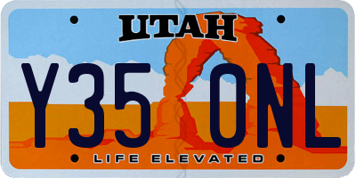 UT license plate Y350NL