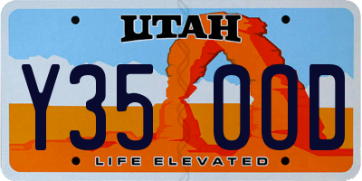 UT license plate Y350OD