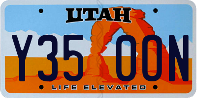 UT license plate Y350ON
