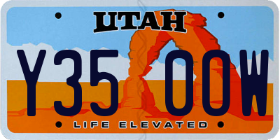 UT license plate Y350OW